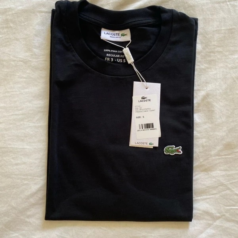 Lacoste Men's Black Tee with Logo